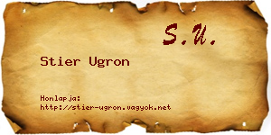 Stier Ugron névjegykártya